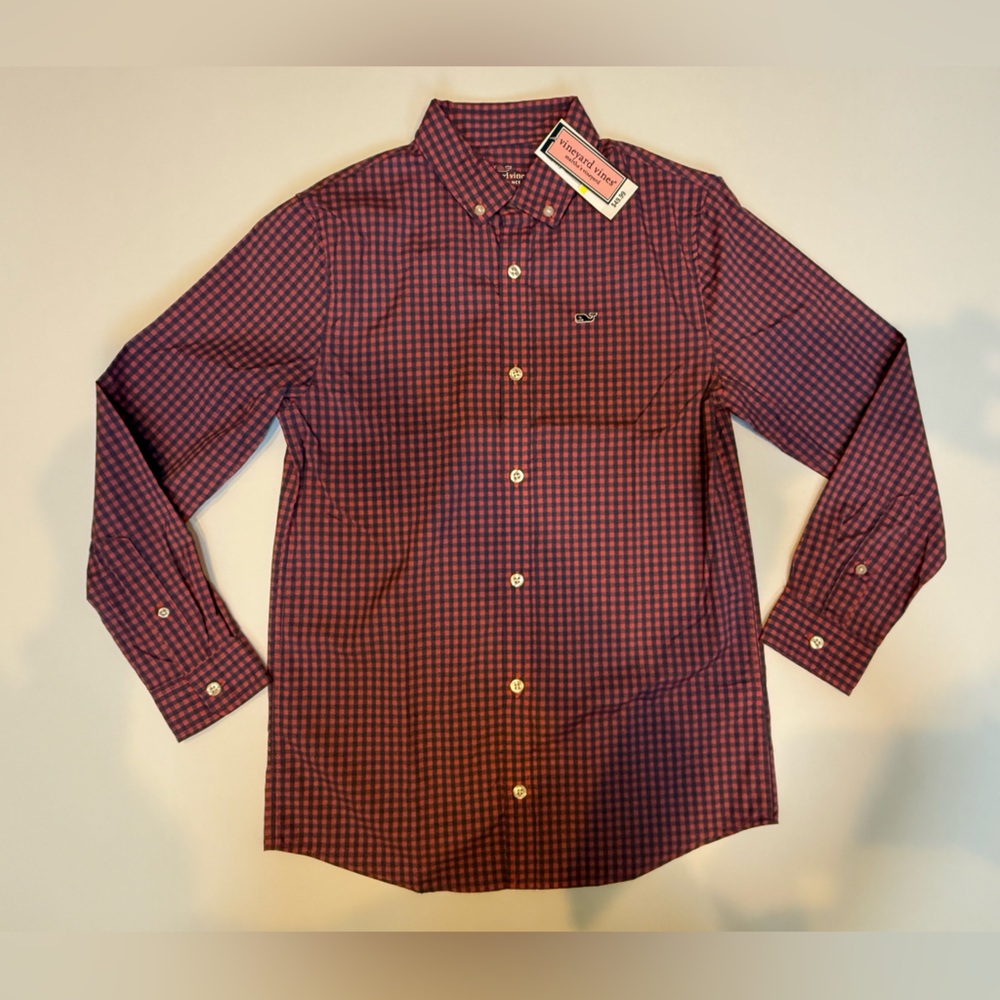 NWT Boys Vinyard Vines Performance Dress Shirt Size M
